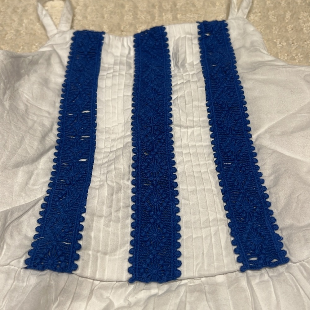 Janie and Jack 4T toddler girls peplum white tank top - Picture 2 of 4